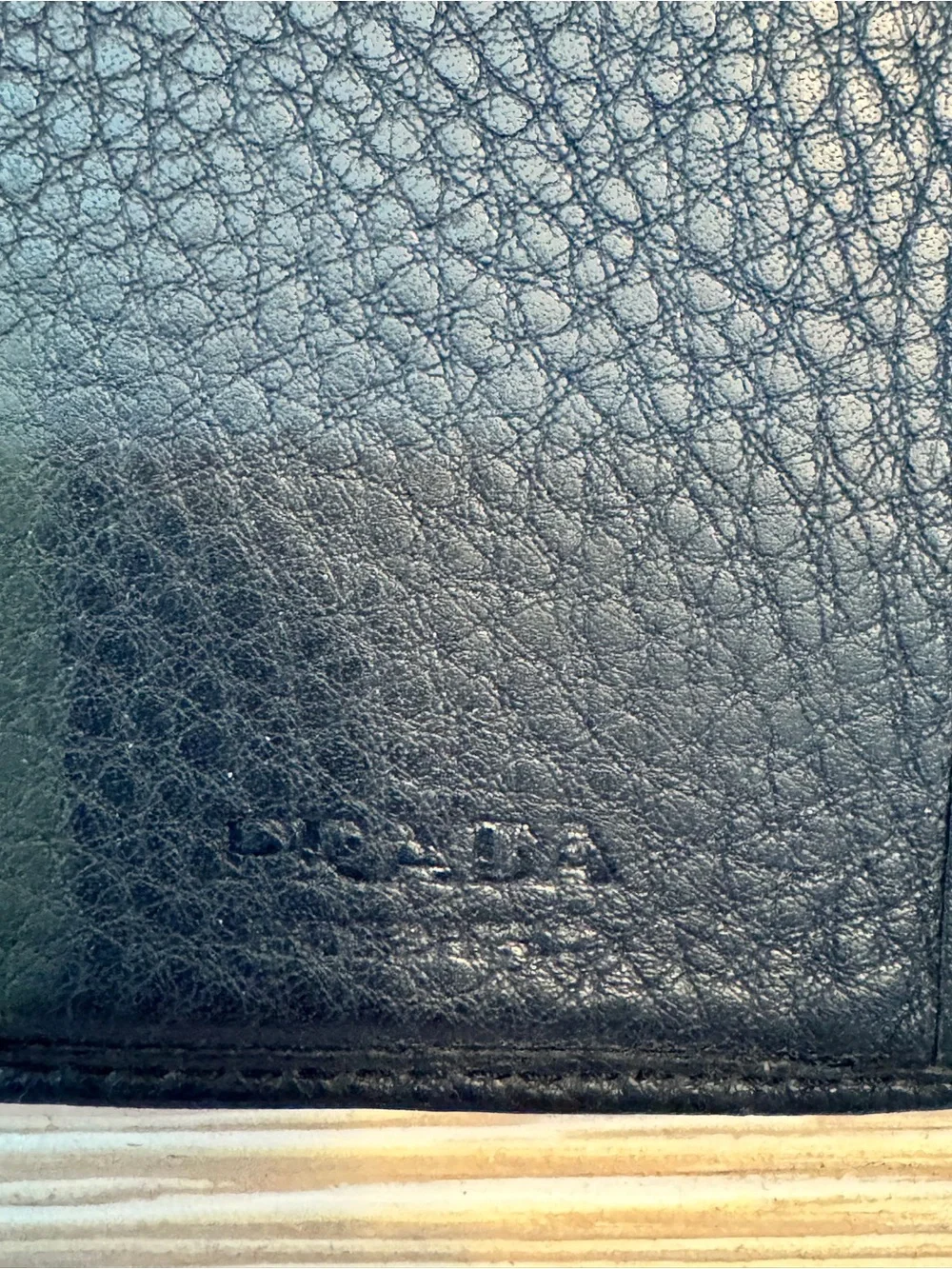 PRADA Navy Leather Card Holder Wallet